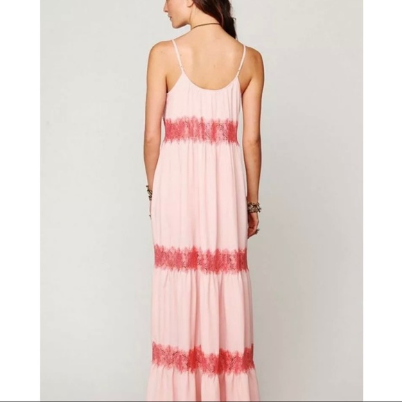 NWT Free People Sheet Lace Maxi Dress in Antique Rose - Picture 2 of 7